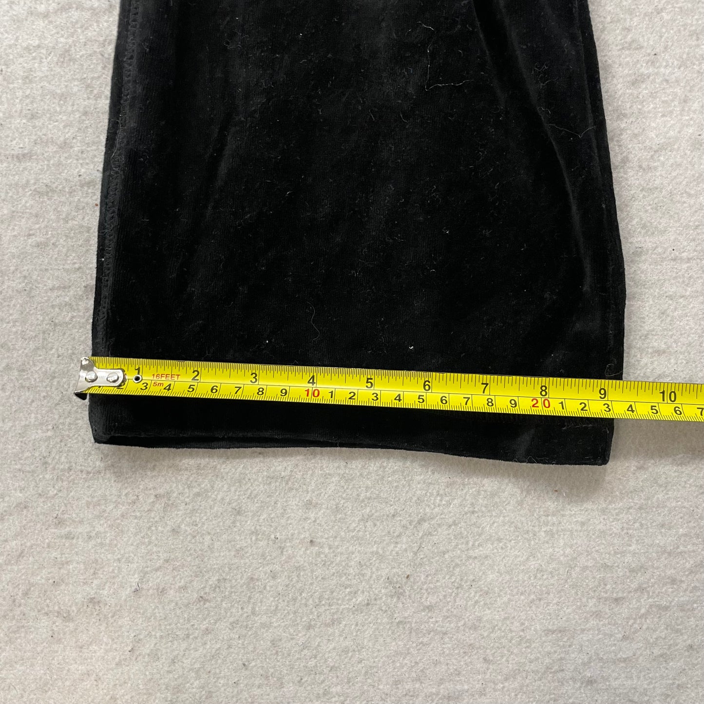 Vintage Juicy Couture Womens Black Velour Flare Track Pant Drawstring Y2K Size S