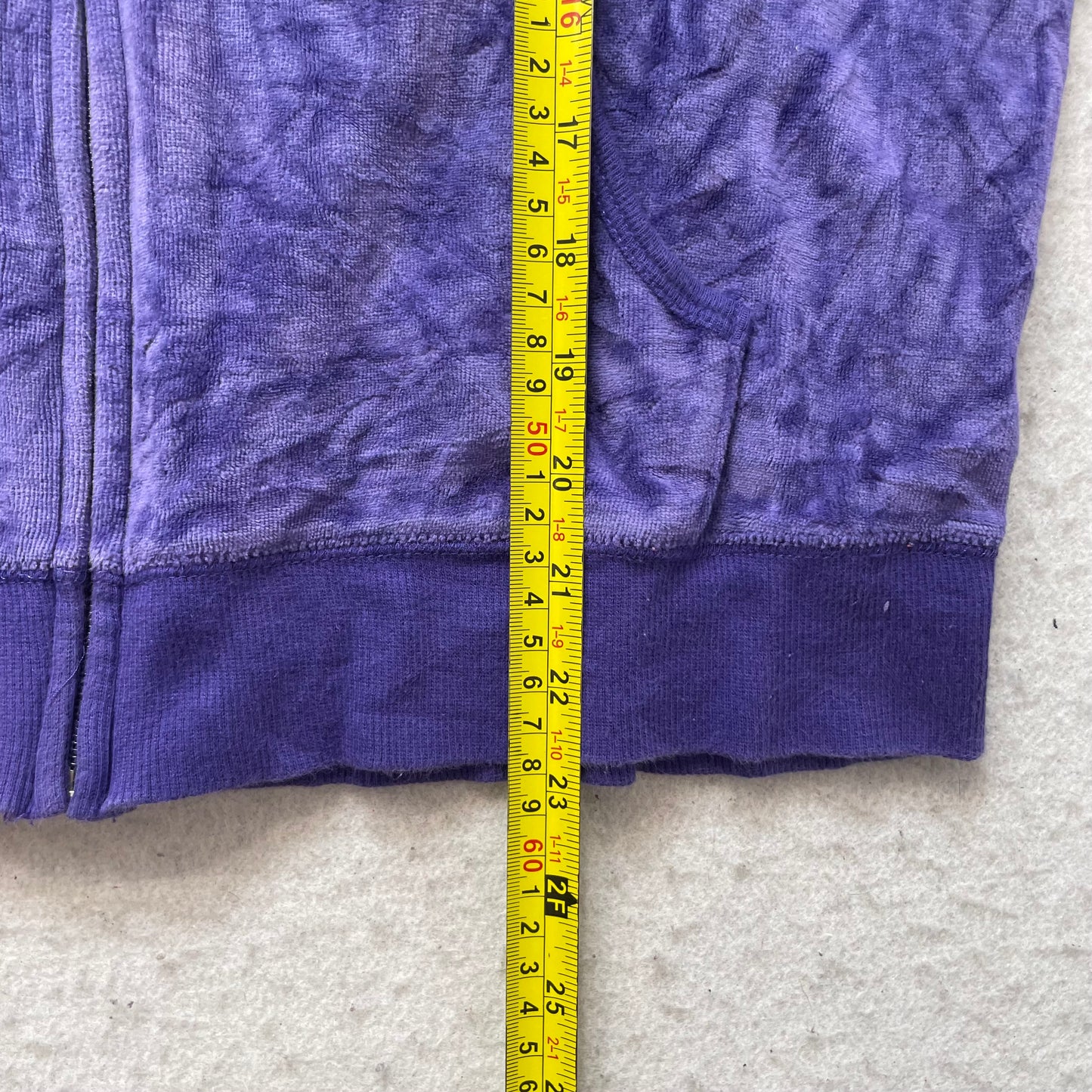 Juicy Couture Women's Indigo Velour Zip-Up Hoodie Pockets Loungewear Size XL