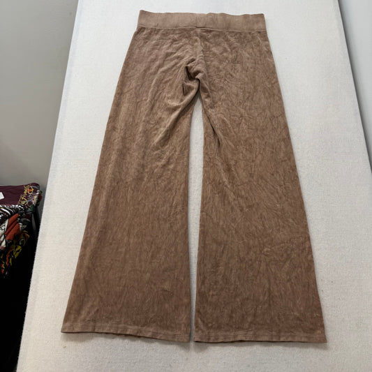 Vintage Juicy Couture Women's Taupe Velour Flared Track Pants Loungewear Size L
