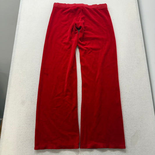 2003 Vintage Juicy Couture Women's Cherry Red Velour Flared Track Pant Size L