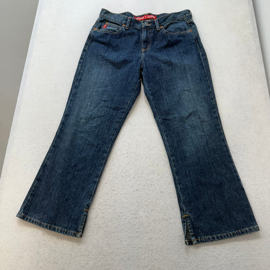 Guess Women's Blue Denim Wide Leg Jeans Button Fly Pockets Classic Fit Size 30