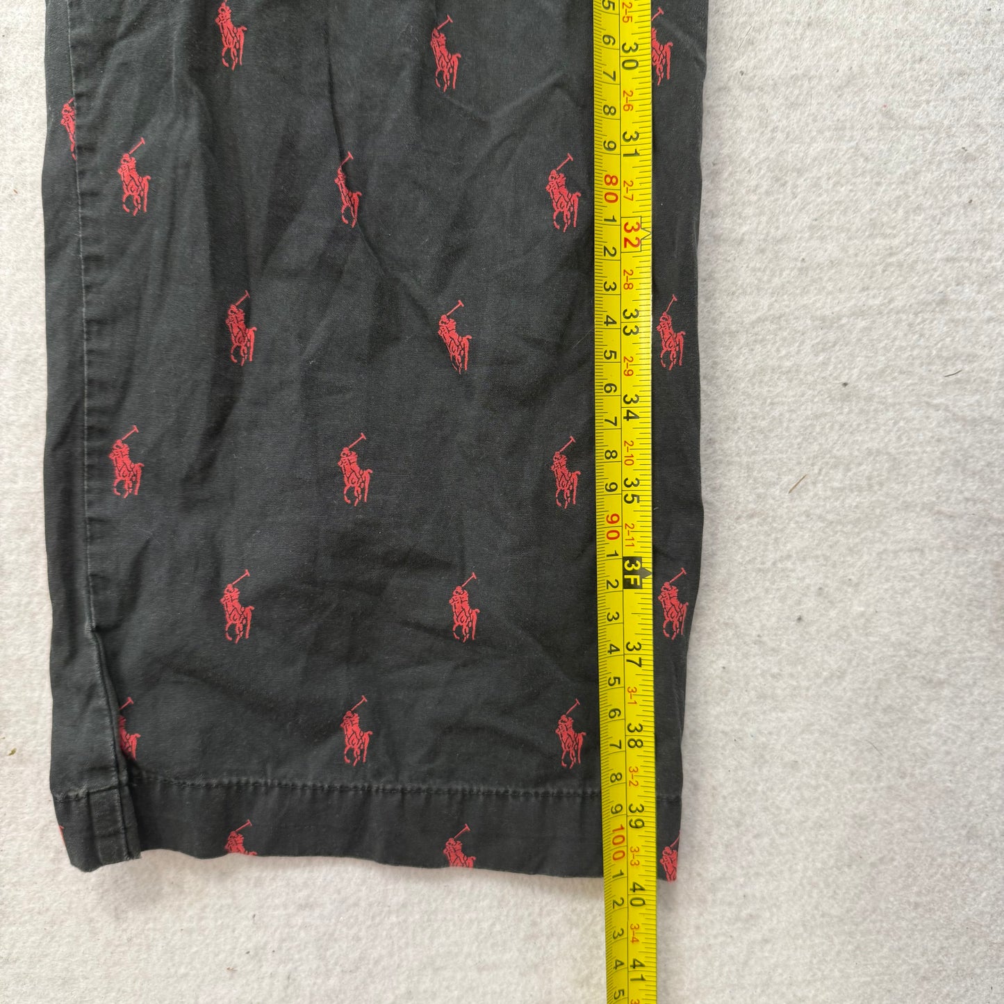 Polo Ralph Lauren Men's Black Red Allover Pony Pajama Pants Sleepwear Size M