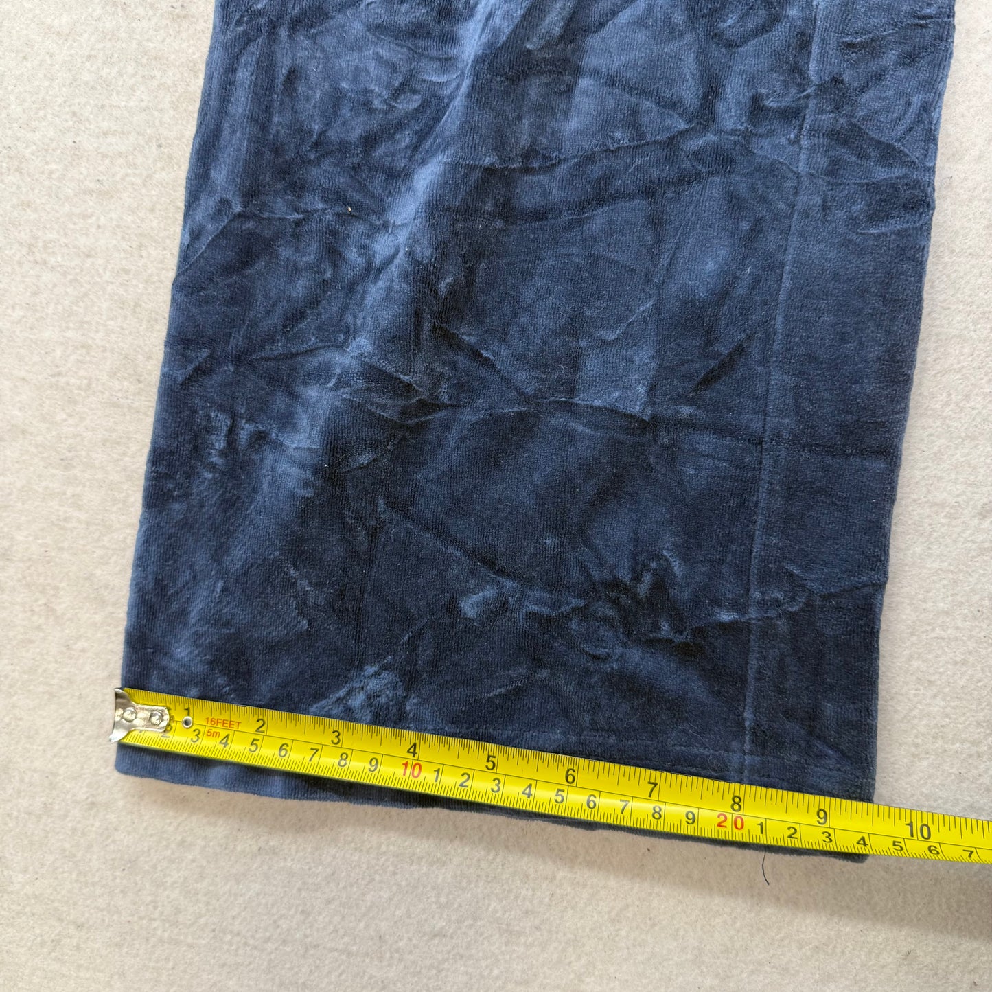 Vintage Juicy Couture Women's Navy Velour Flare Track Pant Loungewear Y2K Size L