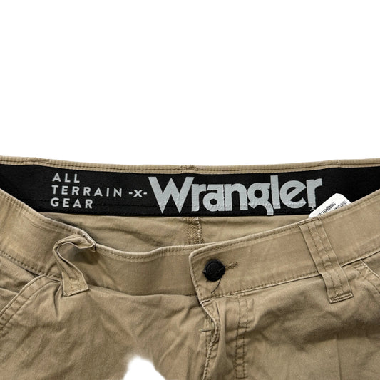 Wrangler Mens Khaki Cargo Shorts Side Flap Pockets Zip-Fly Classic Y2K Size 34