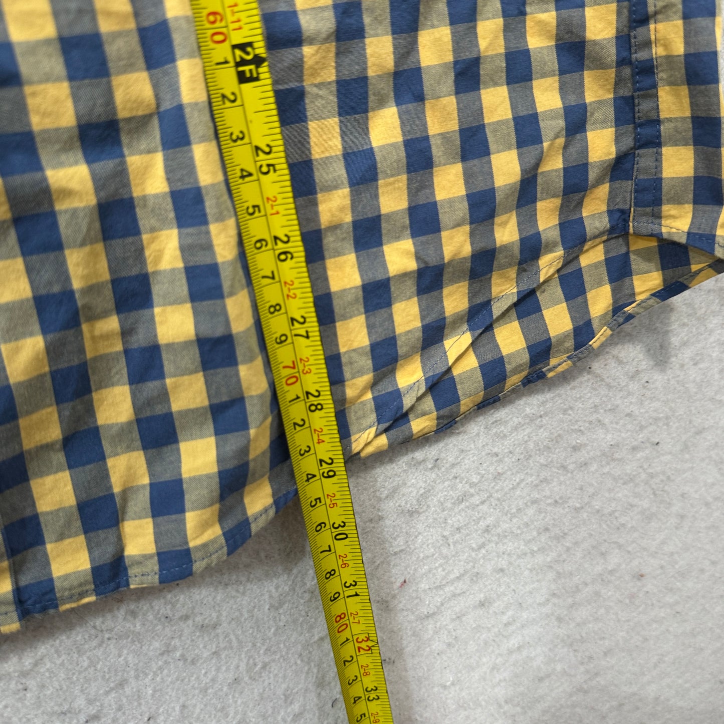 J.Crew "Flex Washed" Men's Yellow Blue Plaid Shirt Button Up Long Sleeve Size M