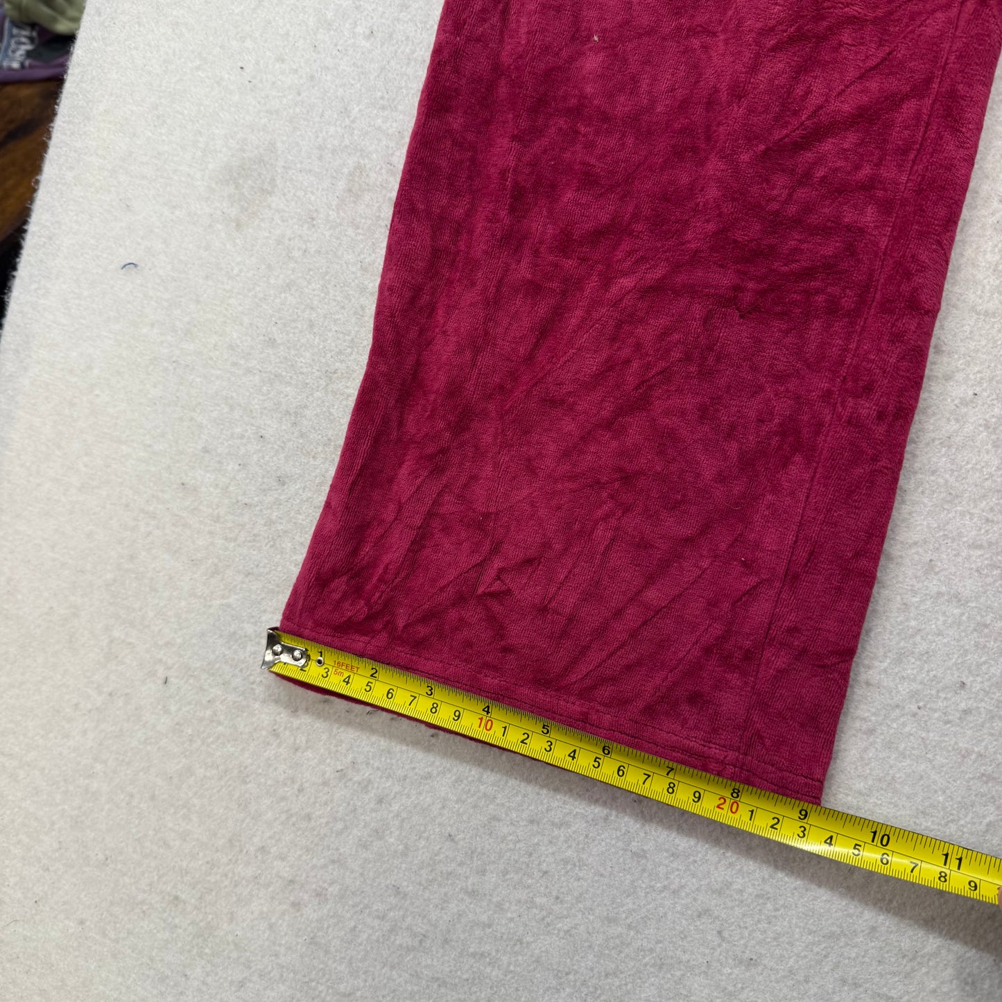 Juicy Couture Women's Wine Red Velour Flared Track Pant Low Rise Preppy Size M