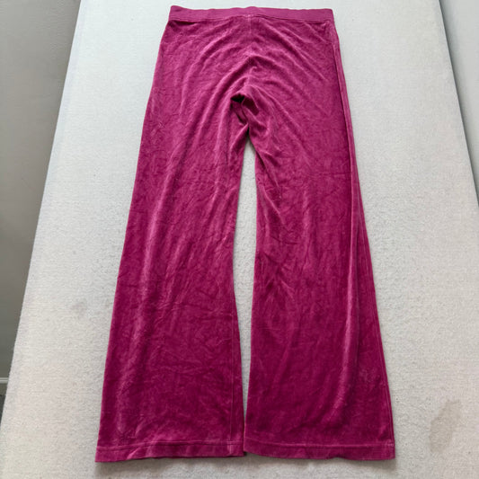 Vintage Juicy Couture Women's Pink Velour Flare Leg Track Pants Loungewear Size S