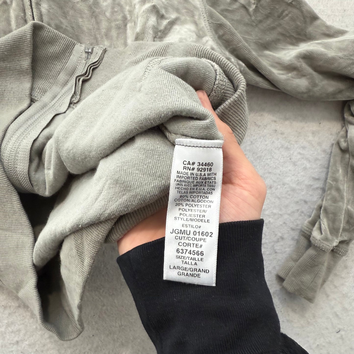 Vintage Juicy Couture Womens Sage Gray Velour Tracksuit Set Hoodie & Pant Size L