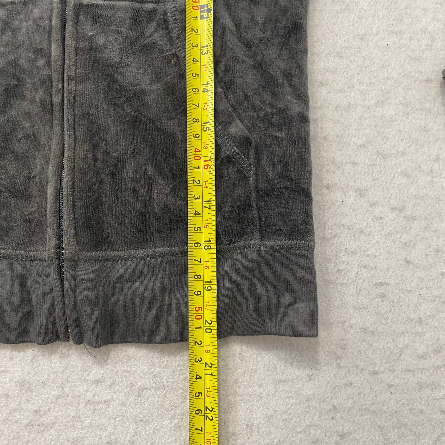 Juicy Couture Women's Charcoal Gray Track Jacket Chandelier Rhinestone Size XS