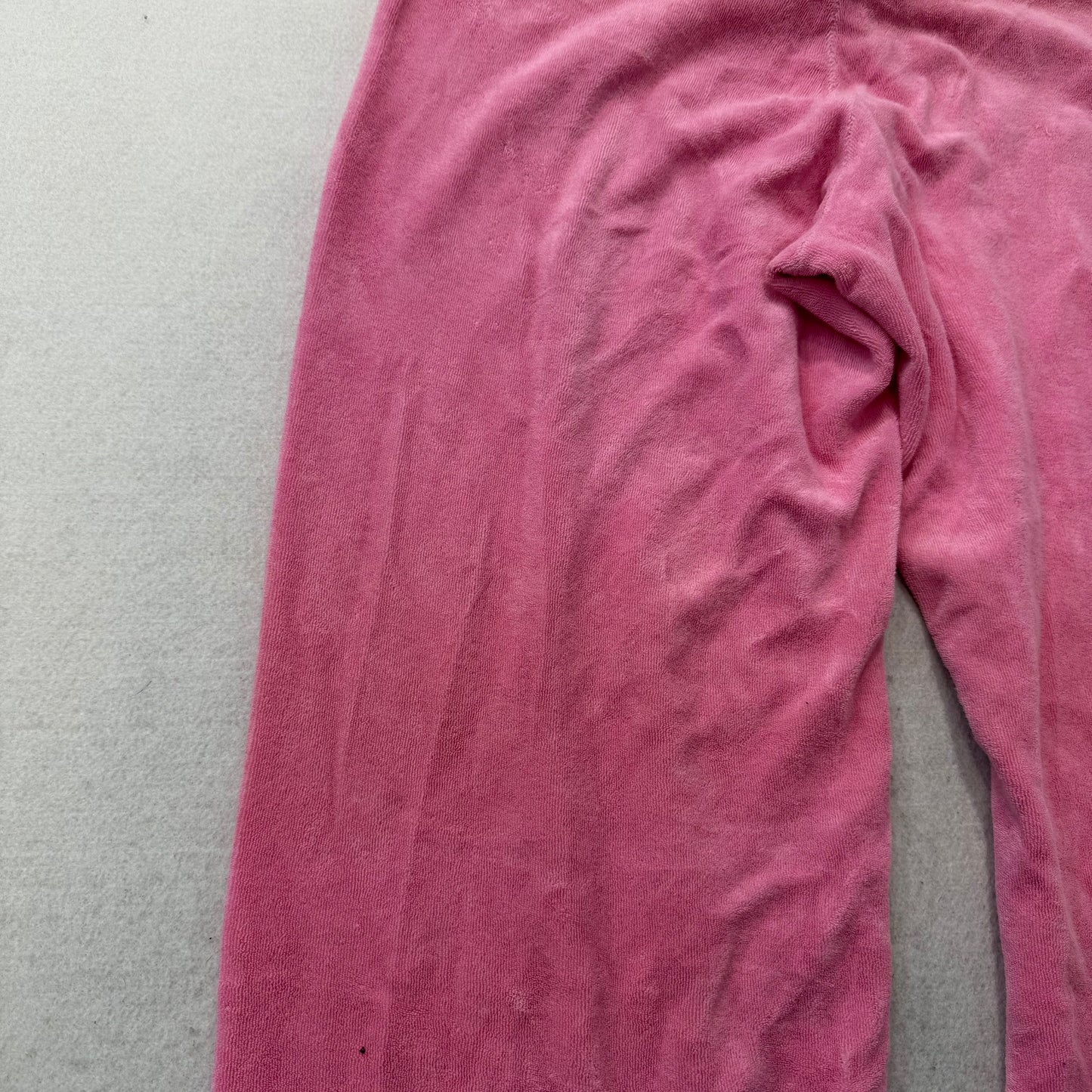 2003 Vintage Juicy Couture Women's Pink Terry Cloth Flared Track Pant Y2k Size L