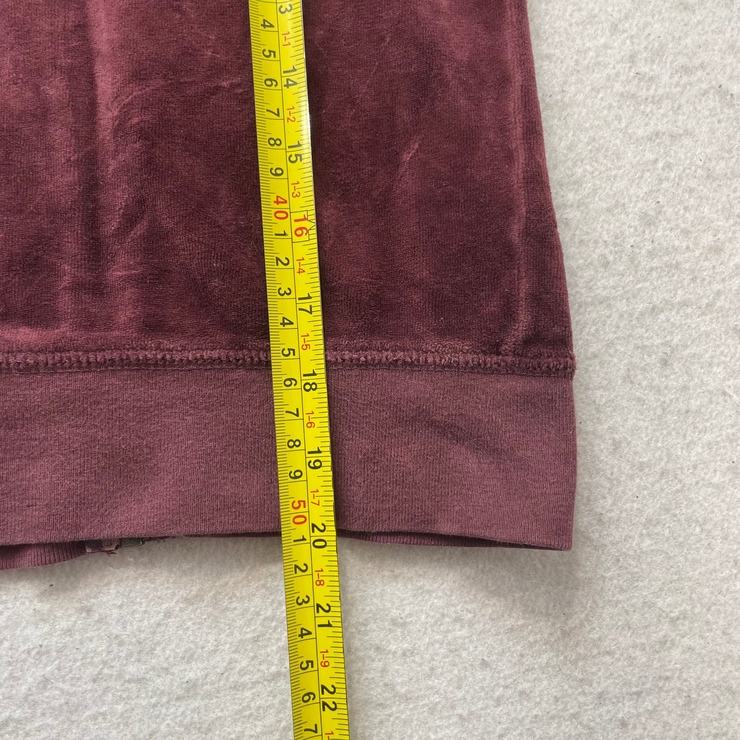 2003 Vintage Juicy Couture Women's Burgundy Velour Full Zip Track Jacket Size S