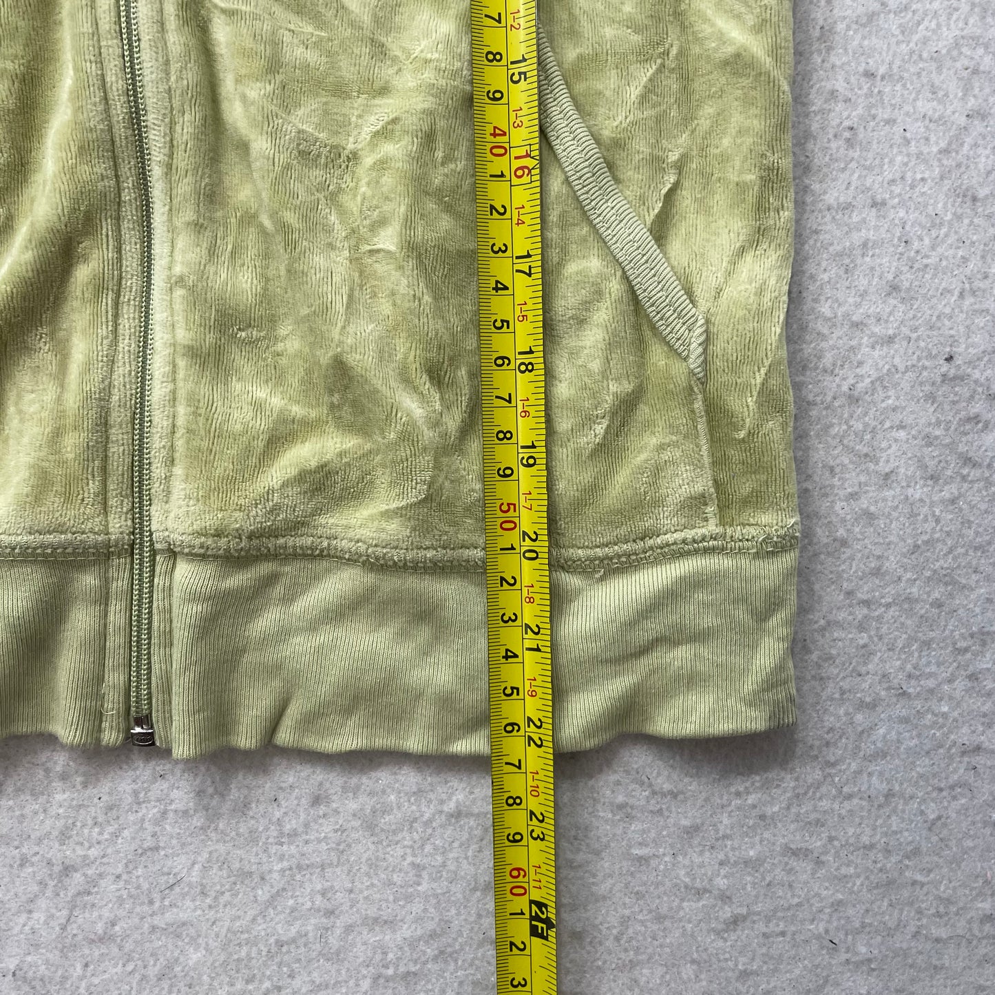 Juicy Couture Angel Women's Yellow Velour Full Zip Hoodie Pockets Y2k Size M