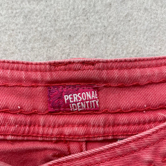 Personal Identity Womens Pink Denim Shorts Cuffed Flap Pockets Low Rise Size W31