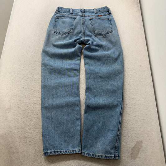 Rustler Men's Blue Denim Jeans Straight Fit Pockets Zip-Fly Classic Size W30