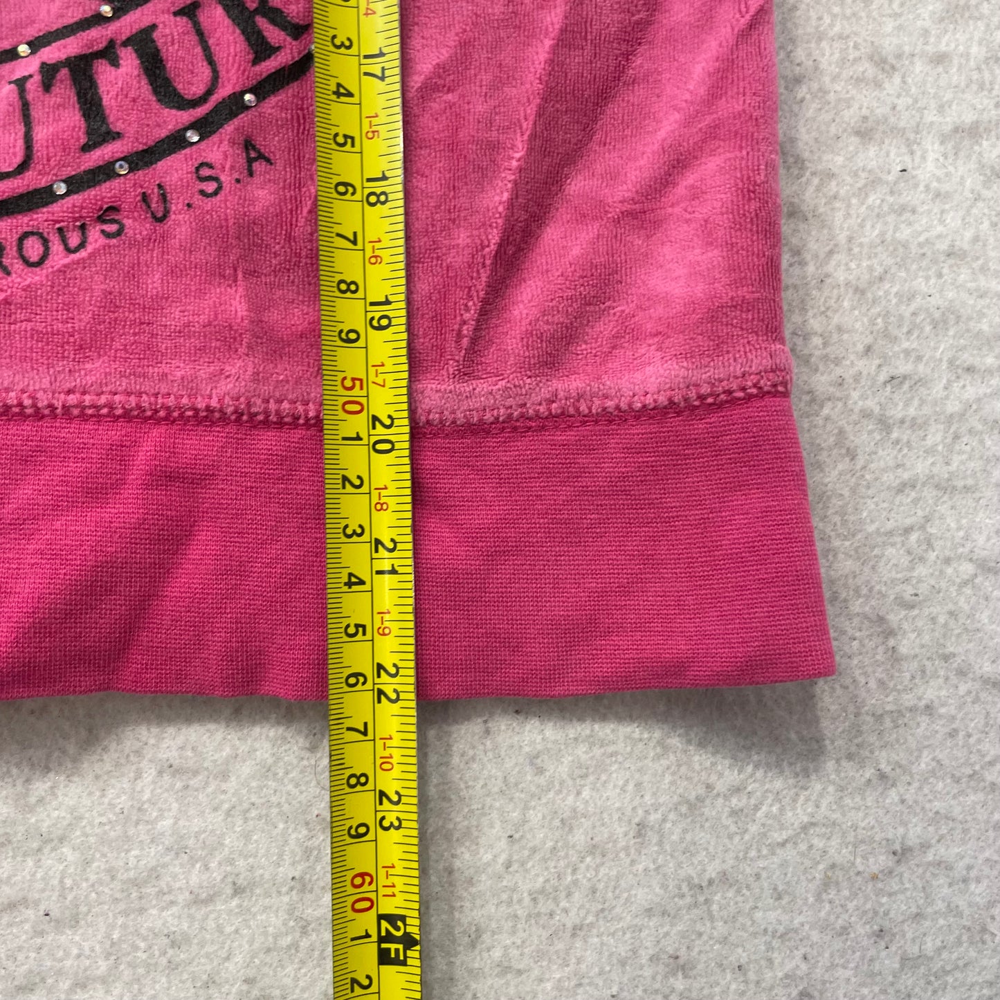 Vintage Juicy Couture Scottie Dogs Women's Pink Velour Hoodie Rhinestones Size S