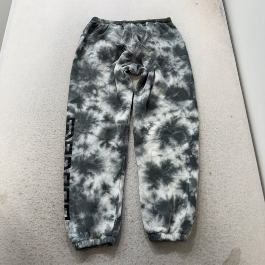 Victoria's Secret PINK Womens Black White Tie Dye Fleece Jogger Sweatpant Size M