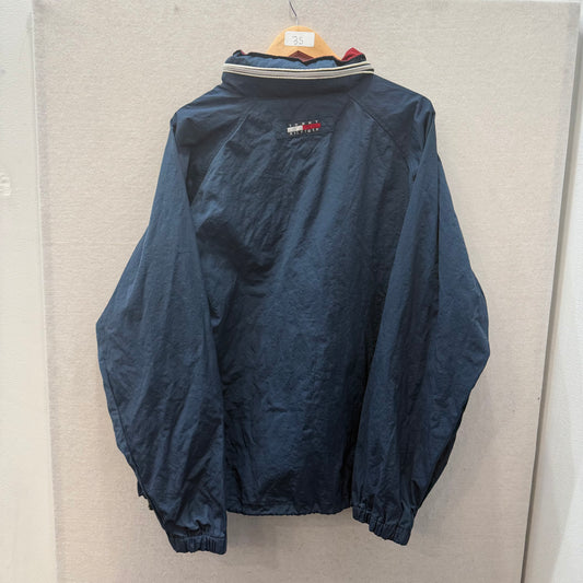 Tommy Hilfiger Men's Navy Blue Full Zip Windbreaker Jacket Zip Pockets Size XL