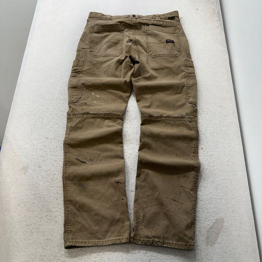 Ariat FR M5 Men's Khaki Cotton Blend Cargo Pants Straight Fit Pockets Size 34