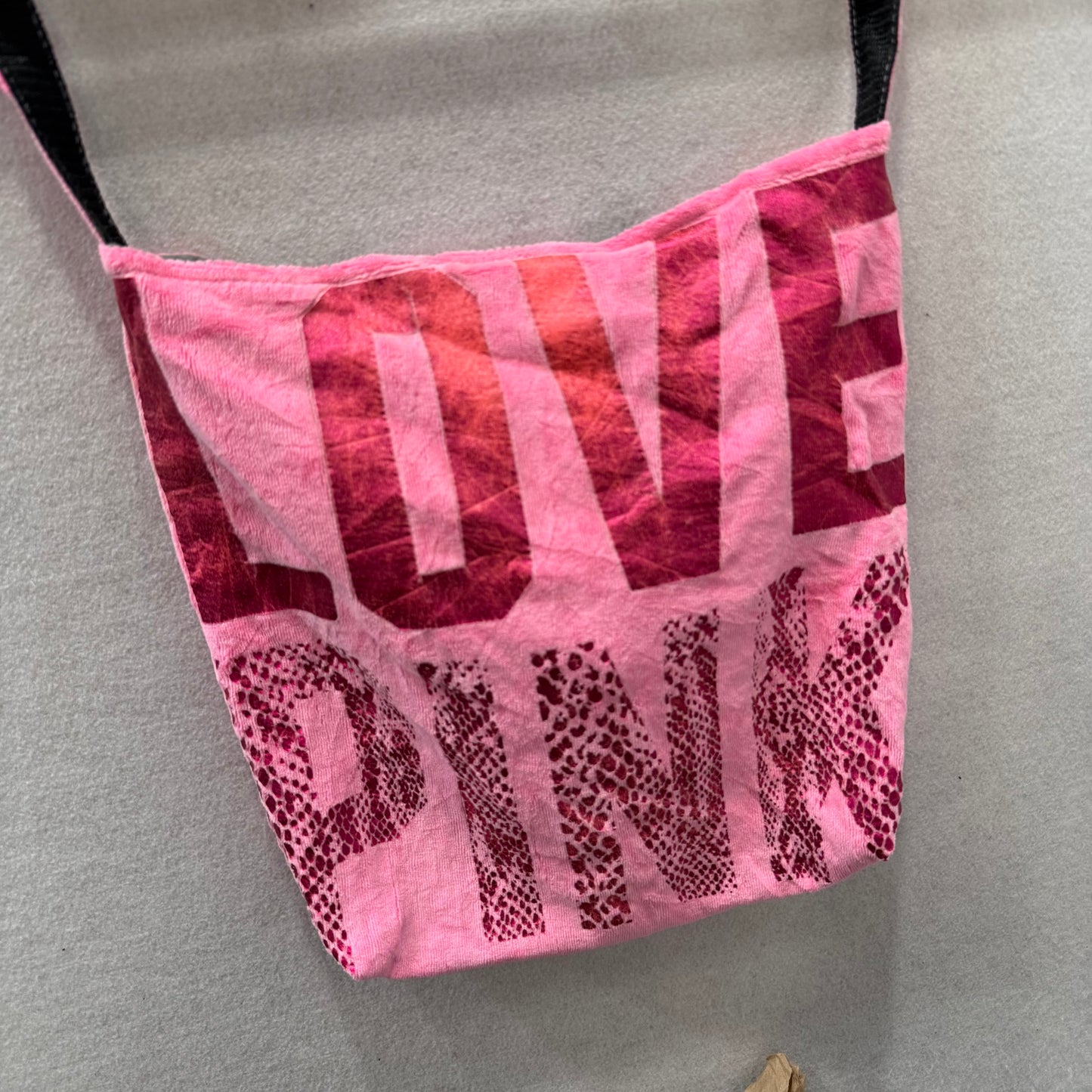 PINK by Victoria's Secret Pink Velour Casual Wear Logo Preppy Shoulder Tote Bag