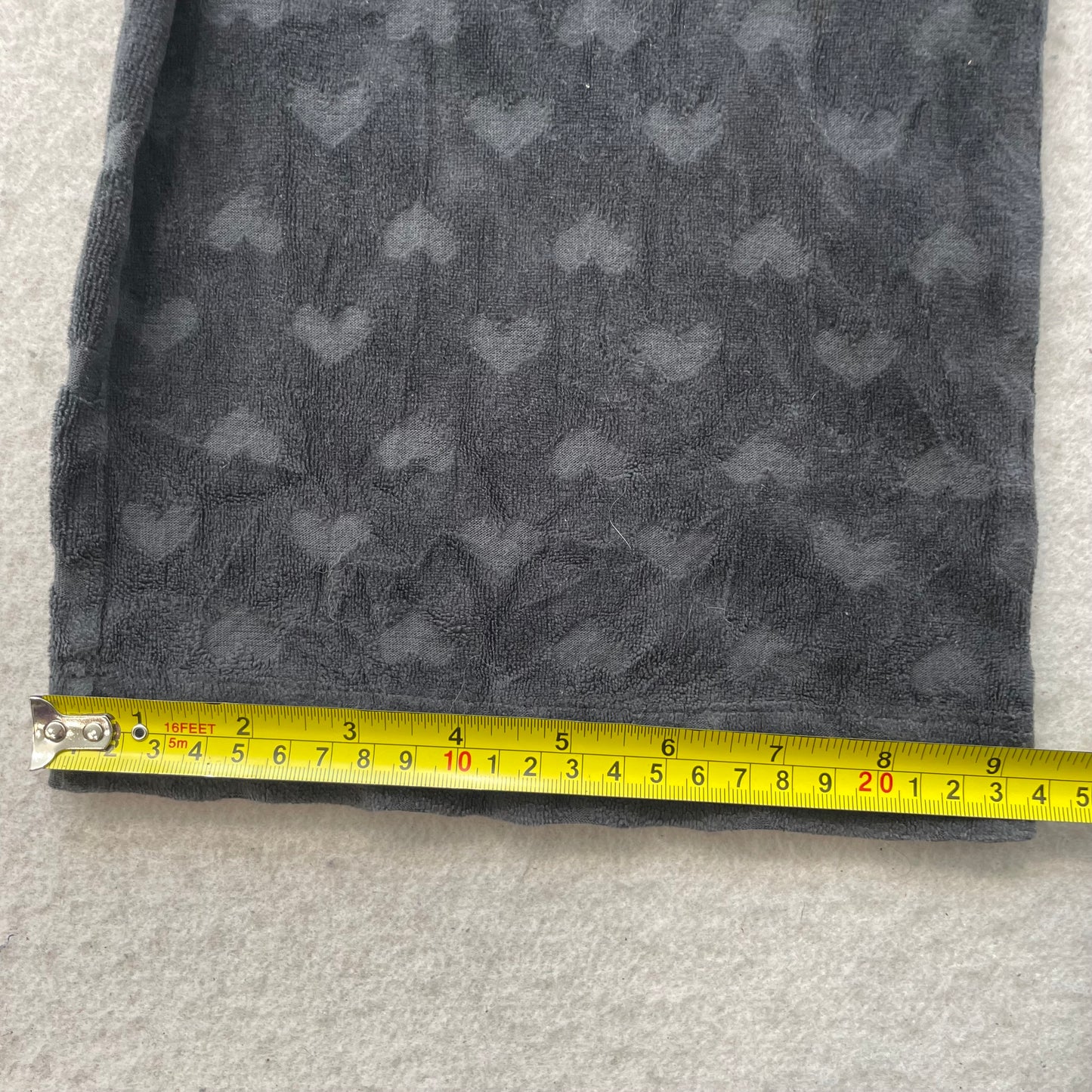 Juicy Couture Women Black Velour Flare Track Pant All-Over Embossed Heart Size P