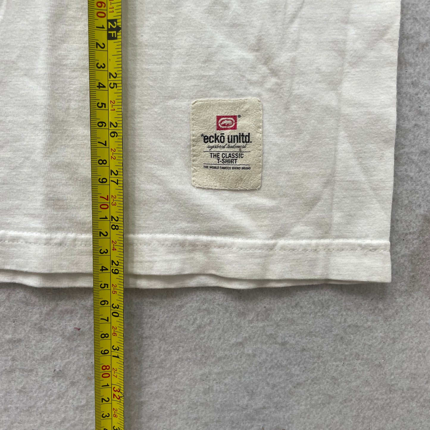 Ecko Unltd Men's White Cotton T-Shirt Pullover Short Sleeve Crewneck Logo Size L