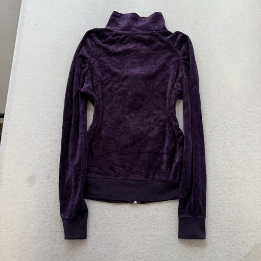 Juicy Couture Women's Eggplant Purple Zip Up Track Jacket Loungewear Y2K Size M