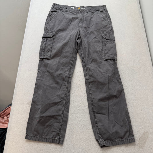 Carhartt Force Men's Gray Ripstop Tappen Cargo Pants Workwear Relaxed Fit Size 36x32