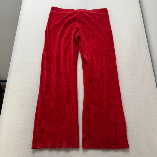 PINK By Victoria’s Secret Red Velour Track Pants Drawstring Loungewear Size L