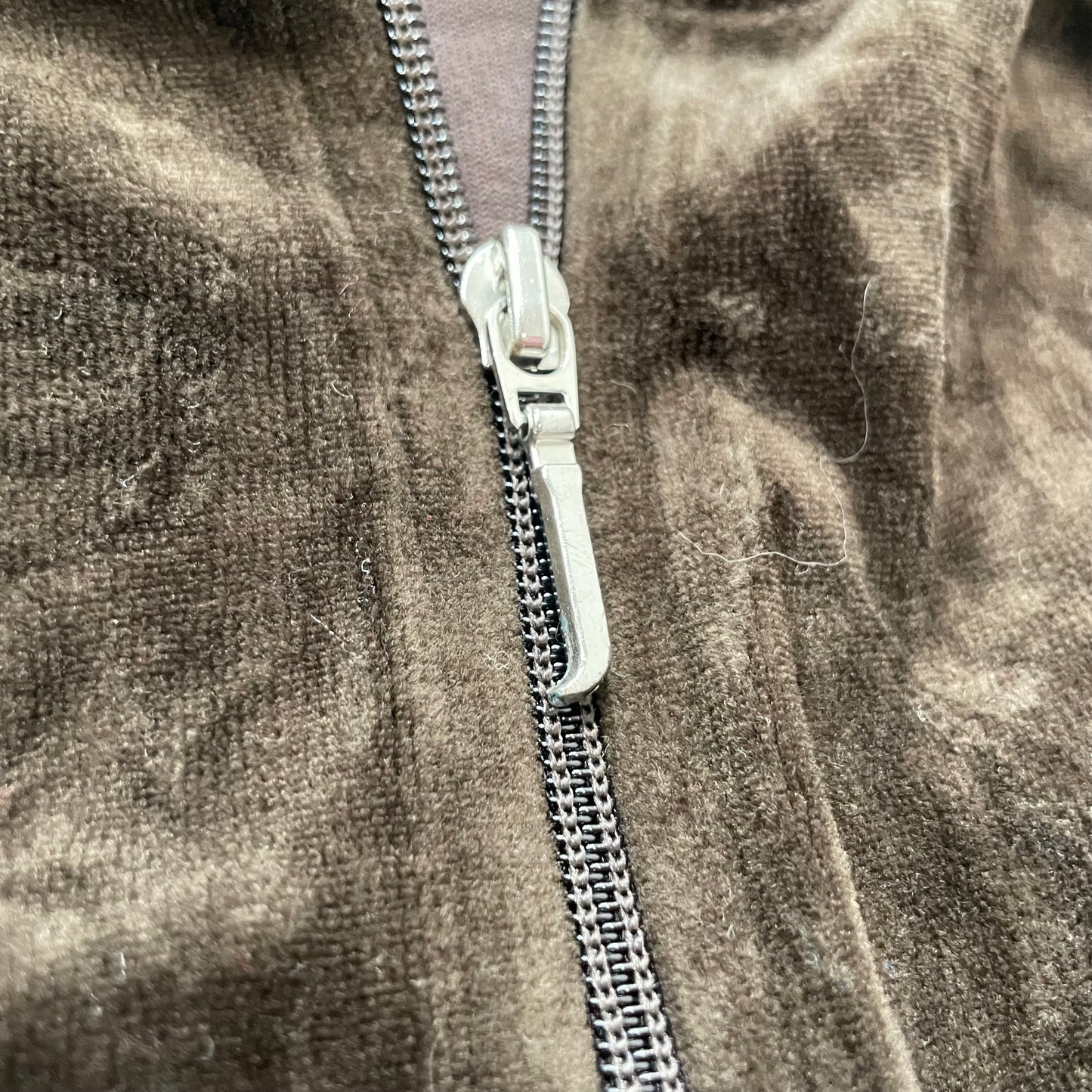 Vintage Juicy Couture Broken Juicy “J” Womens Dark Brown Track Jacket Size L