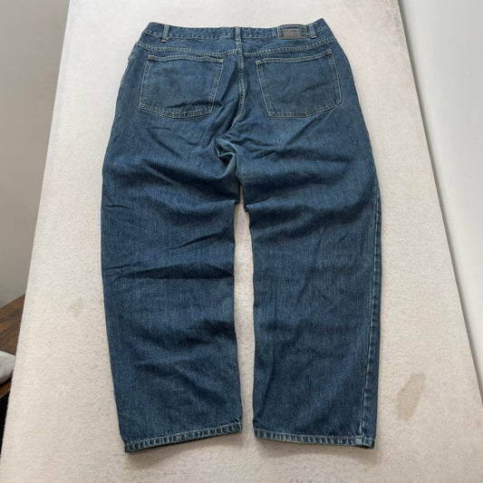 Marithe Francois Girbaud Men's Blue Denim Wide Leg Baggy Jeans Classic Size W40