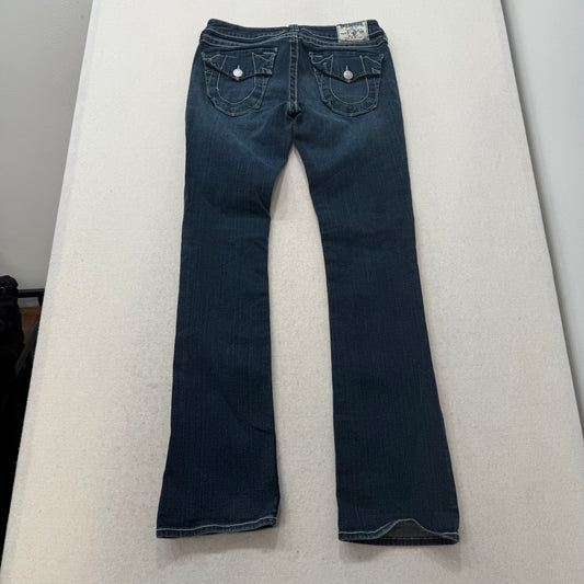 Rare True Religion Blue Denim Jeans Horseshoe Button-Flap Back Pockets Size 30