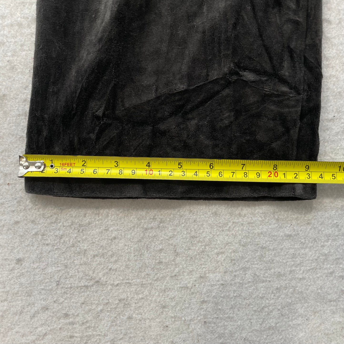 Vintage Juicy Couture Women's Black Velour Flared Track Pant Drawstring Size L