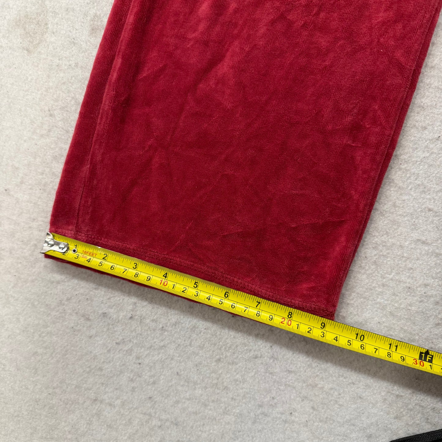 Juicy Couture Women's Red Velour Flared Track Pants Loungewear Drawstring Size M