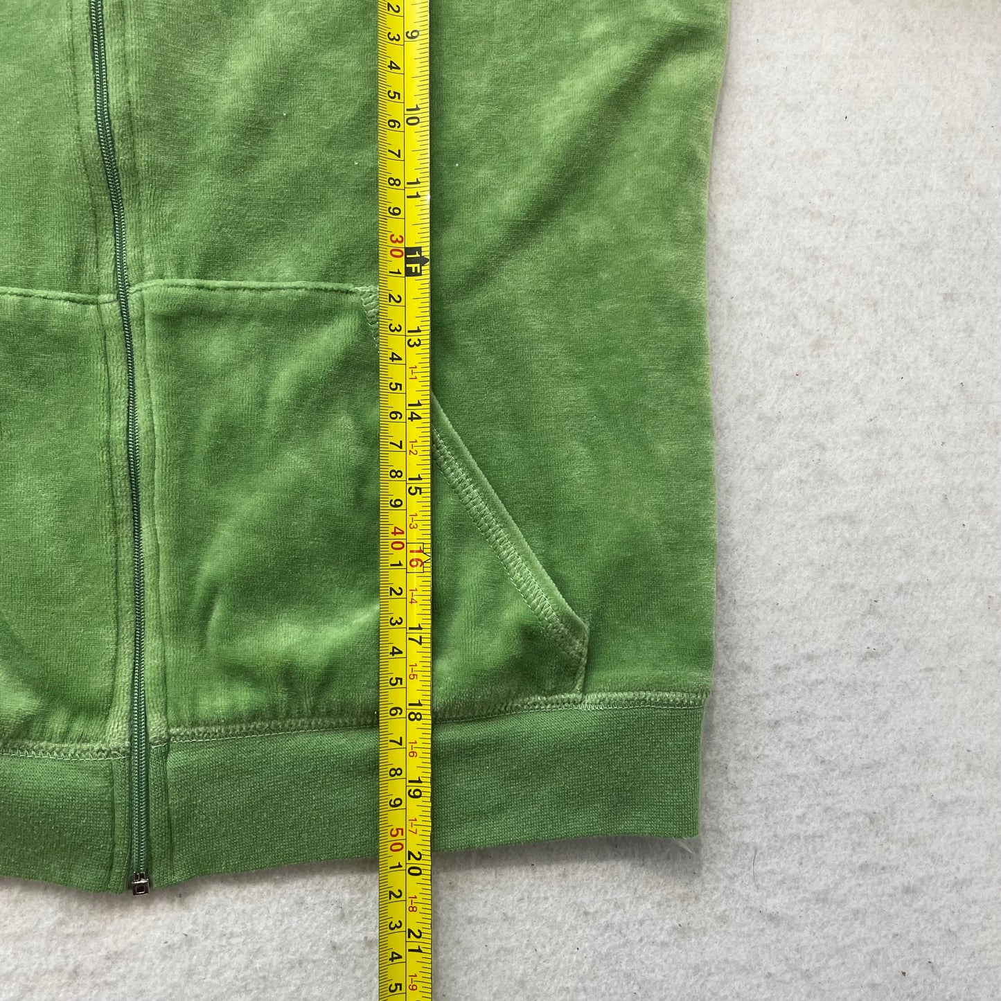 Juicy Couture Women's Apple Green Velour Full Zip Track Jacket Casual Y2k Size M