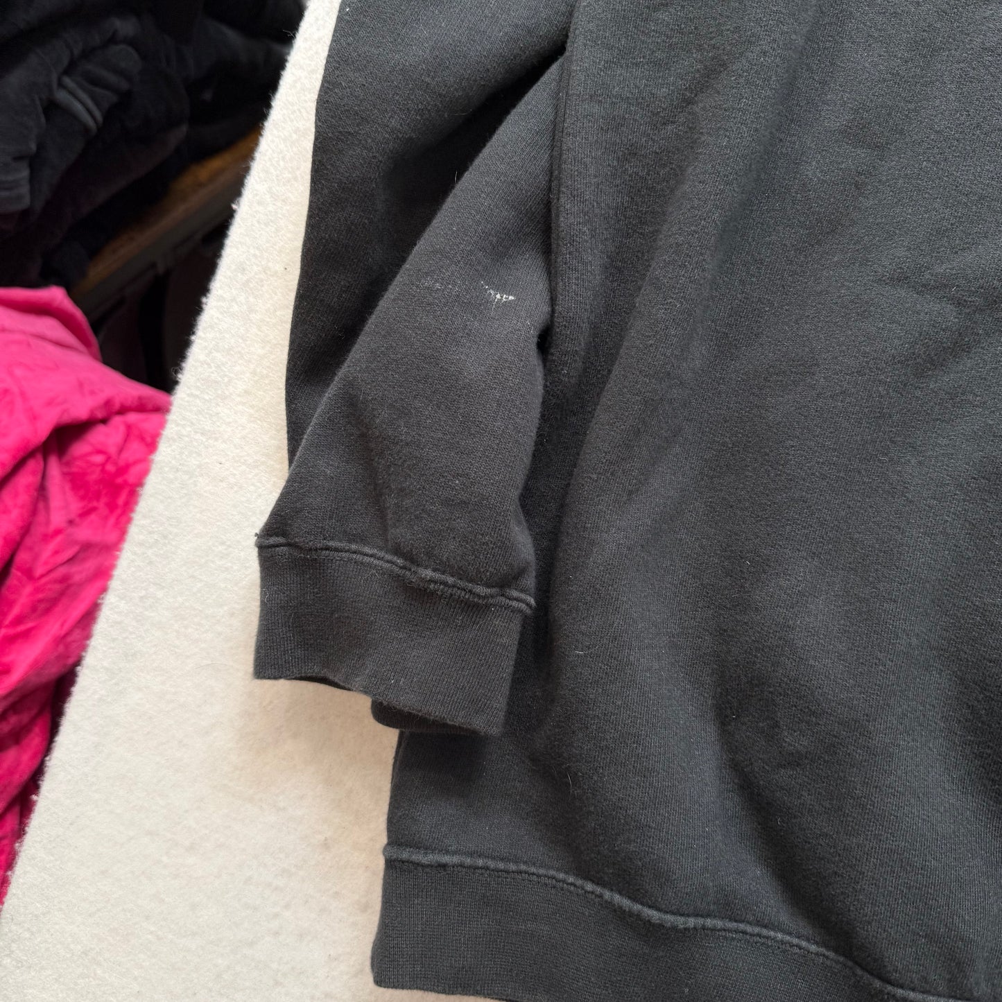U.S. Polo Assn Men's Faded Black Cotton Pullover Hoodie Kangaroo Pocket Size 2XL