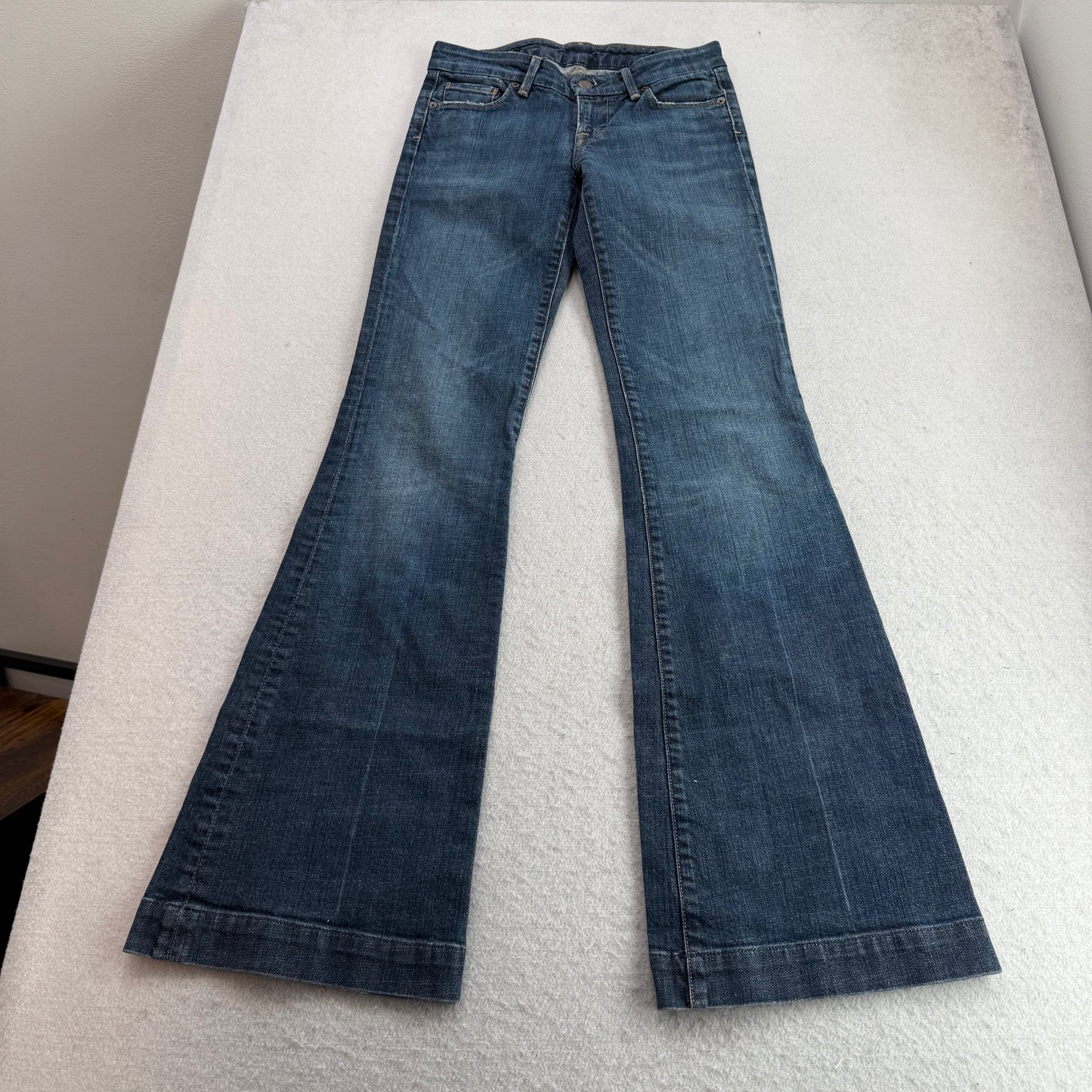 Citizens of Humanity Faye Women Blue Denim Flare Jeans Stretch Low Waist Size 28