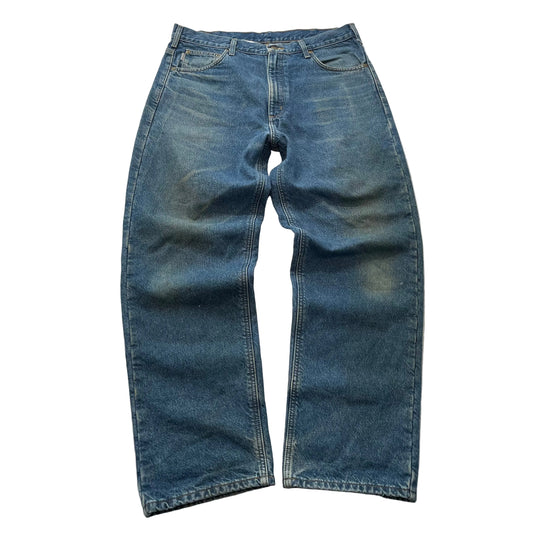 Carhartt B172 Men's Blue 100% Cotton Denim Relaxed Fit Jeans Workwear Size 36x32