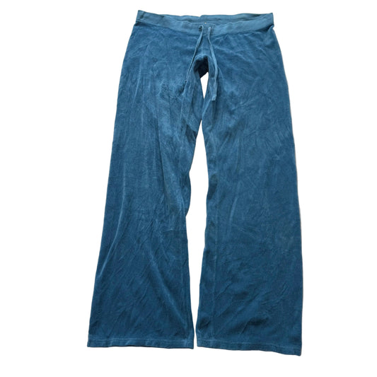 Vintage Juicy Couture Women's Steel Blue Terrycloth Flared Track Pant Y2K Size L
