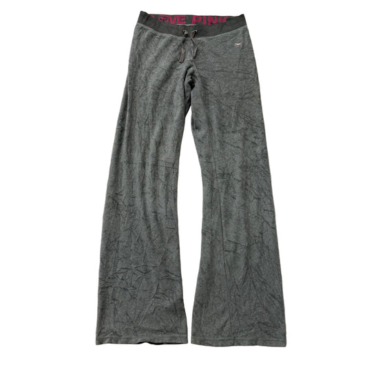 Victoria’s Secret Pink gray velour “Love Pink” flare pants size XS