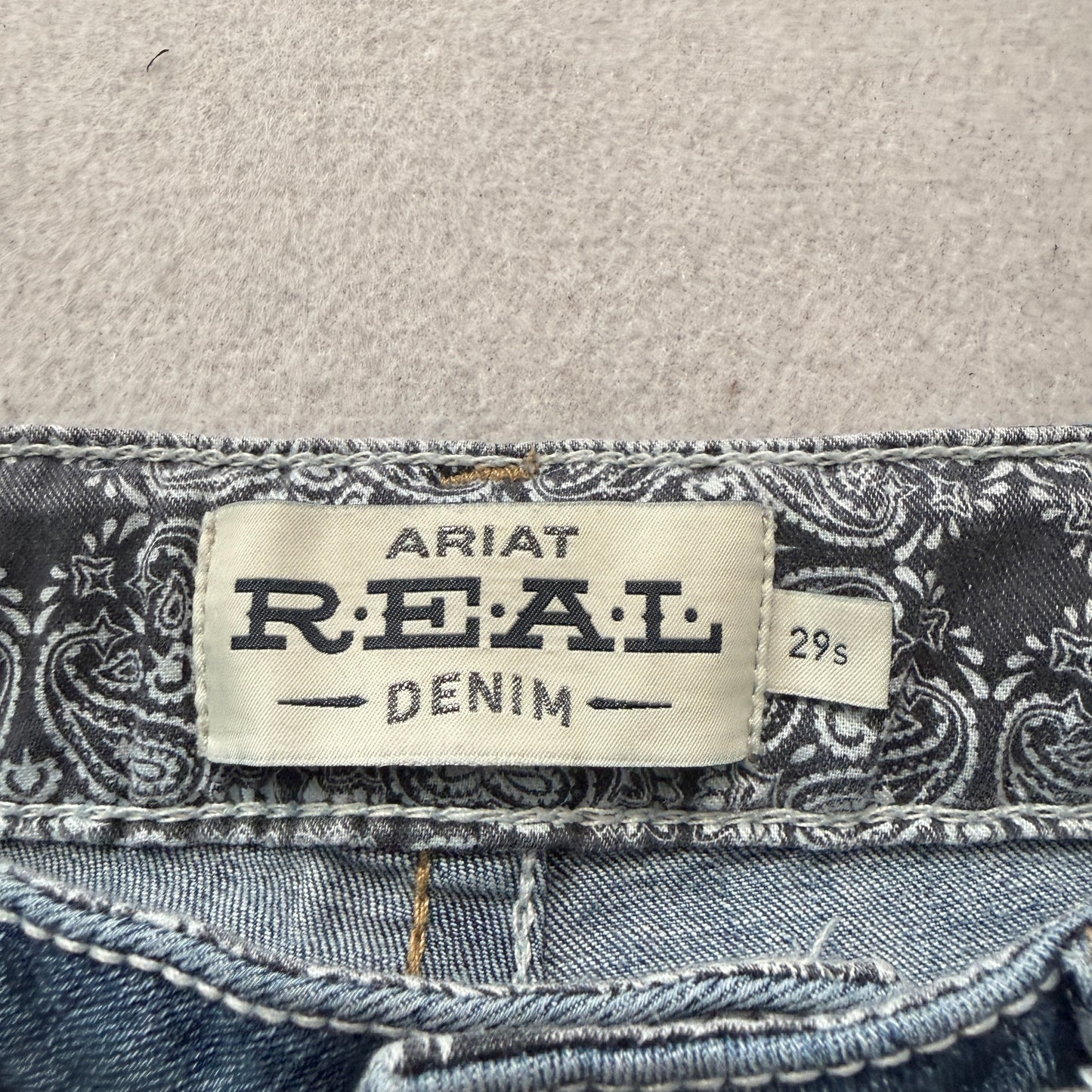 Ariat REAL Denim Women's Blue Bootcut Denim Jeans Pocket Classic Zip-Fly Size 29
