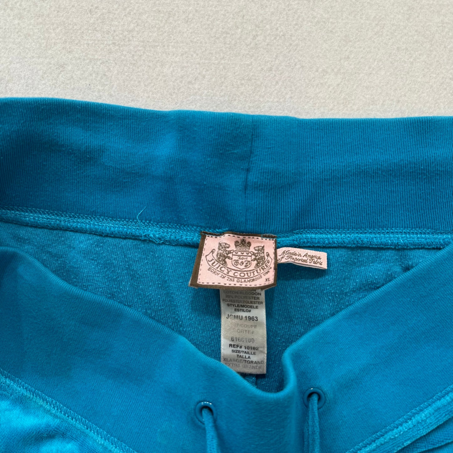 Vintage Juicy Couture Teal Drawstring Velour Pants Size XL