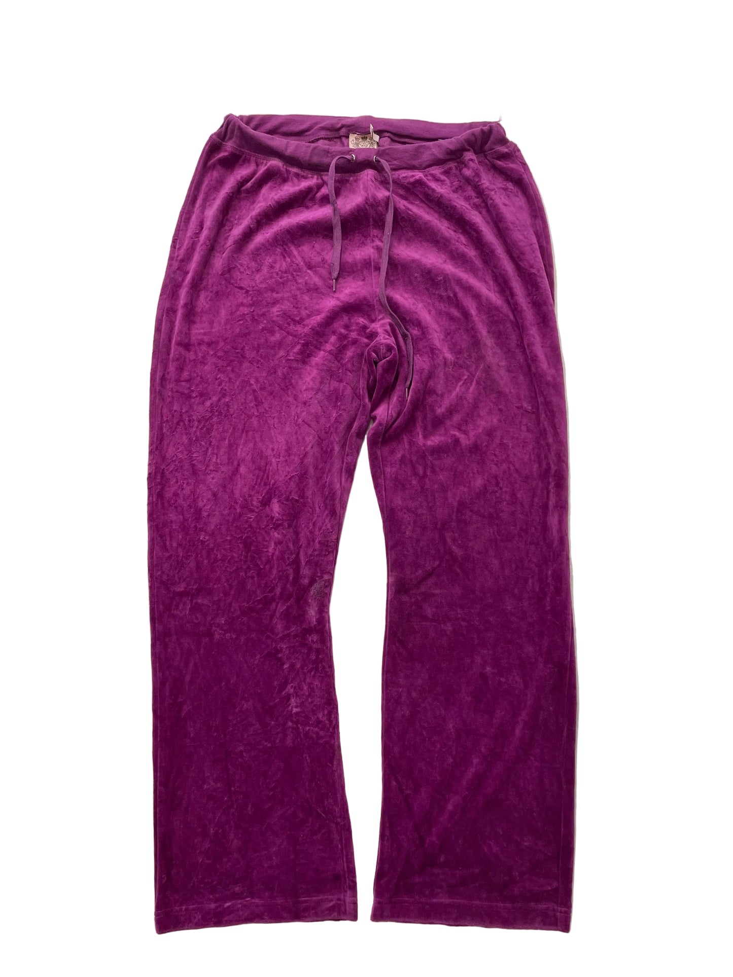 Vintage Juicy Couture Purple Drawstring Flare Velour Pants Size XL