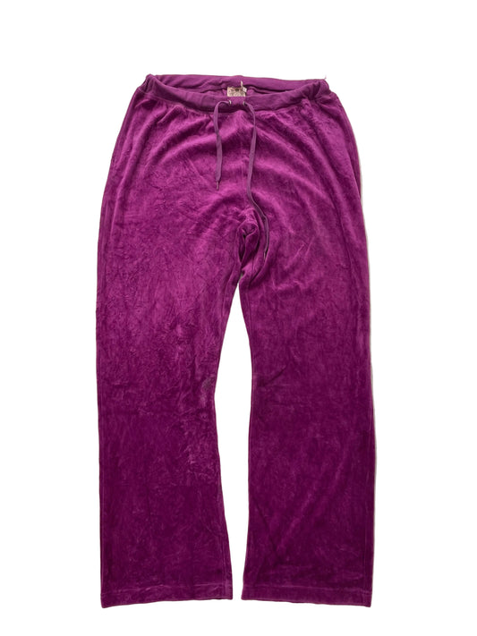Vintage Juicy Couture Purple Drawstring Flare Velour Pants Size XL