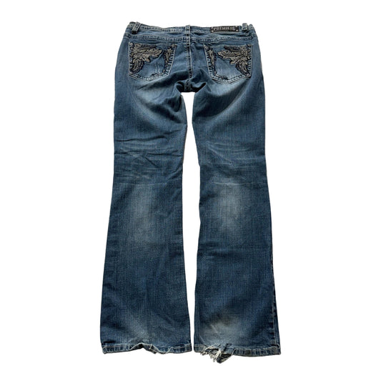 Premiere by rue21 Women's Blue Bootcut Denim Jeans Pockets Classic Size W33