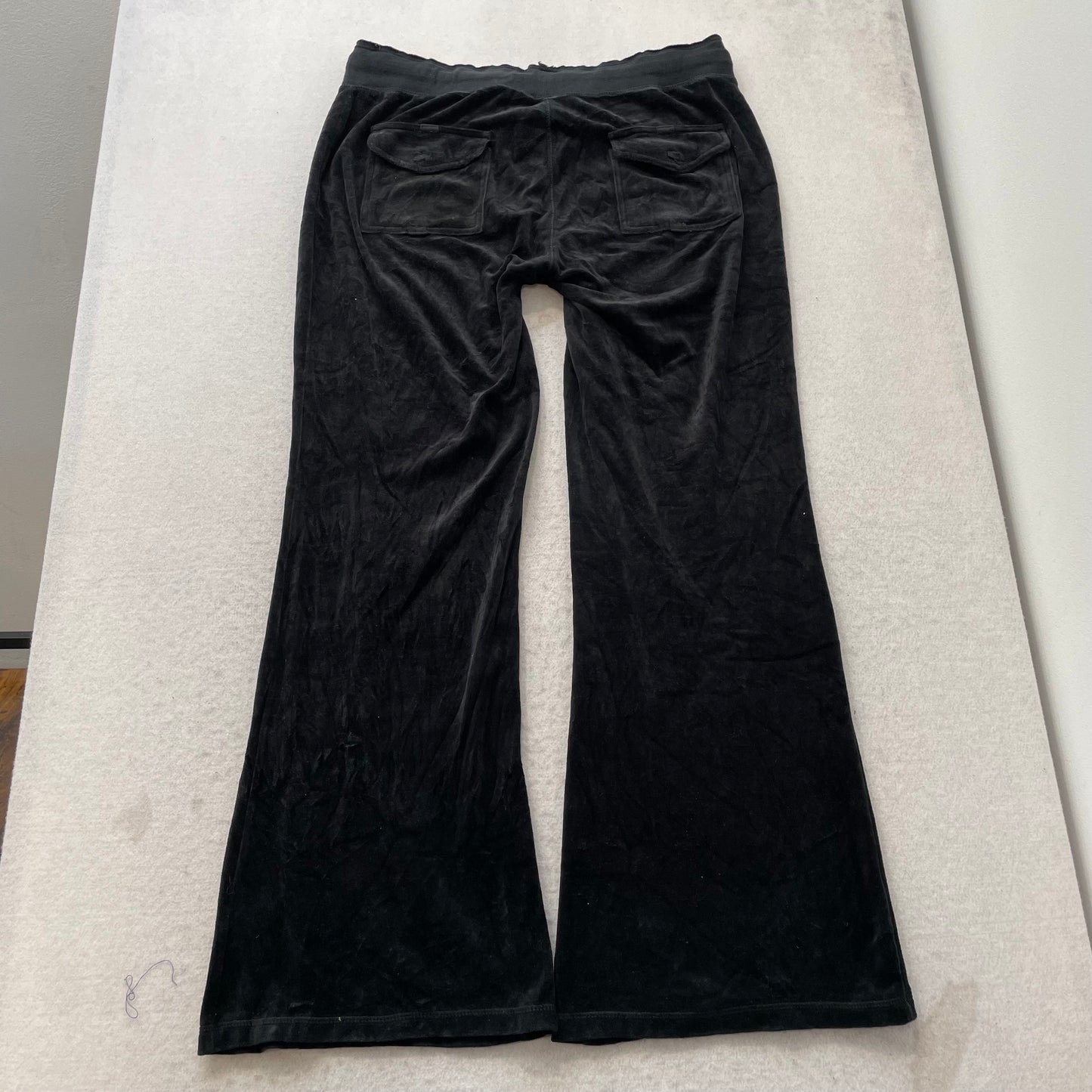 Juicy Couture Women's Black Velour Tracksuit Set Zip Hoodie & Pants Y2k Size XL