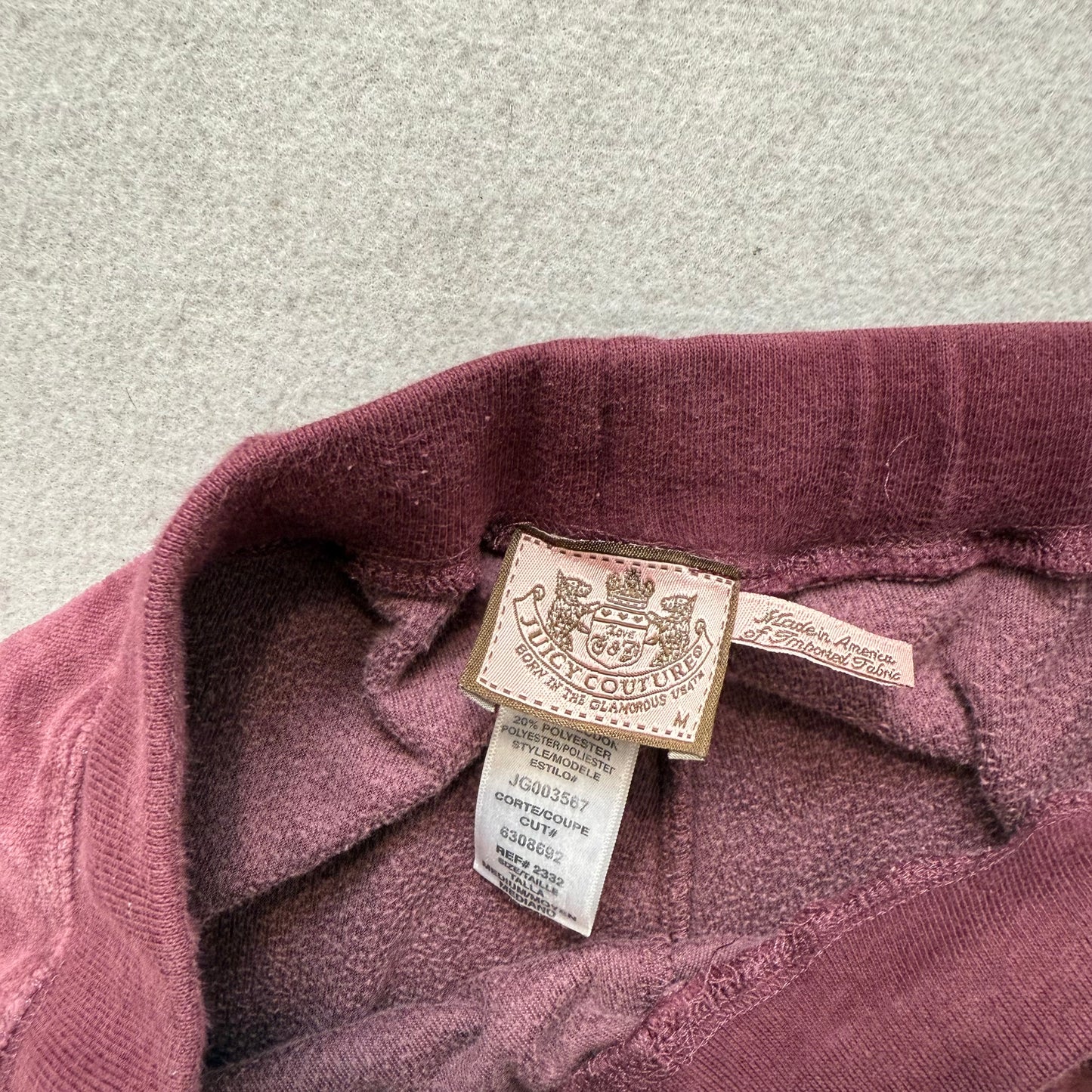Juicy Couture Women's Wine Velour Flared Track Pant Drawstring Y2K Casual Size M