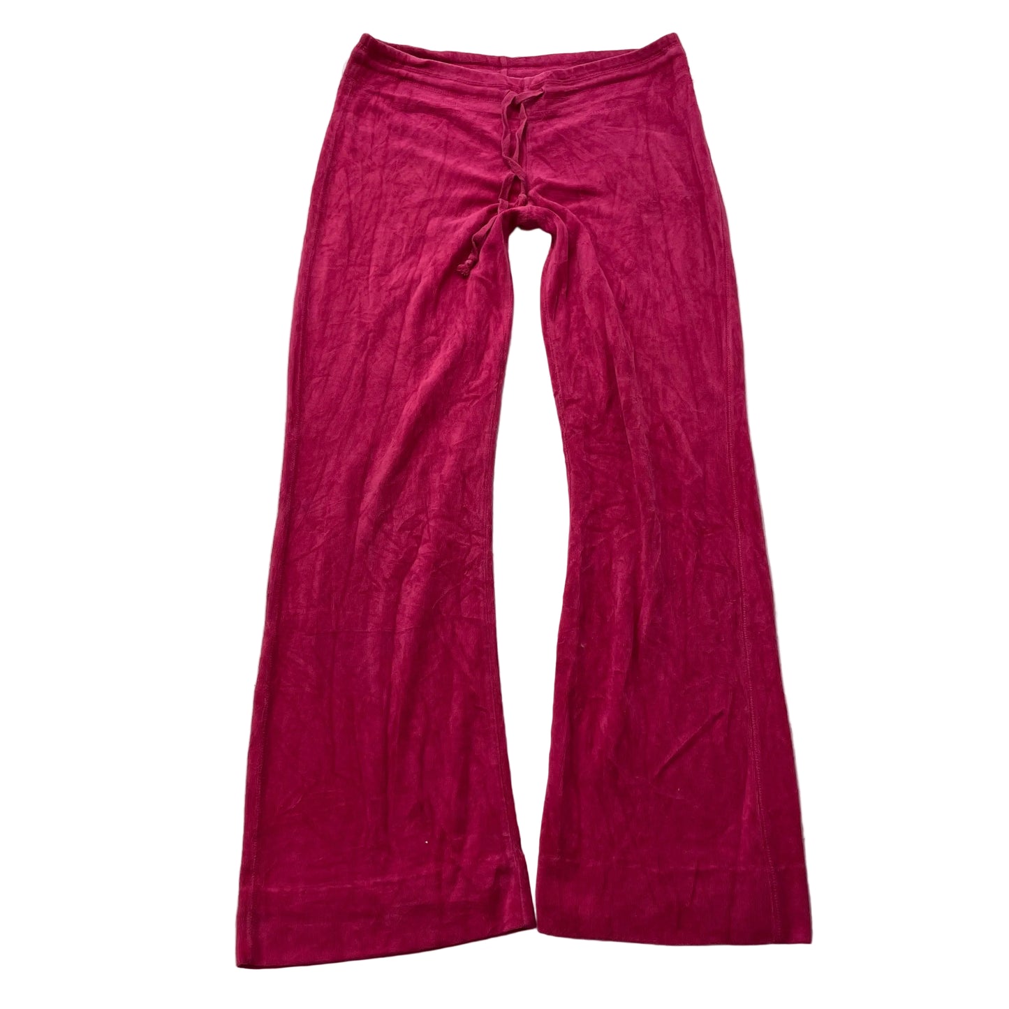 Juicy Couture Women's Hot Pink Velour Flared Leg Track Pants Drawstring Size M