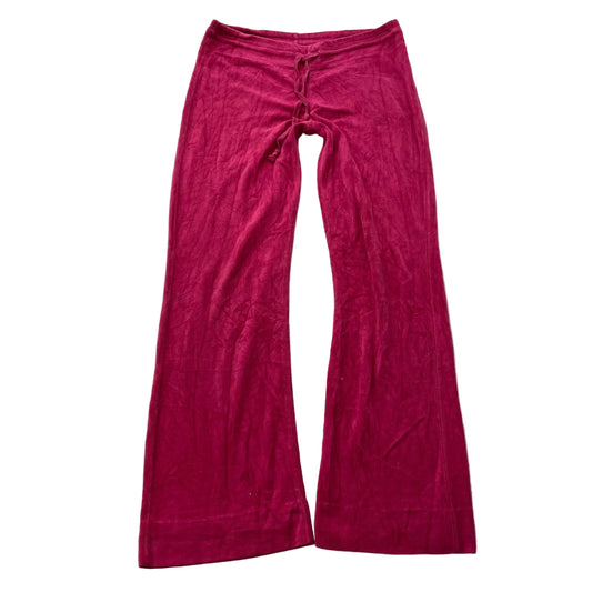 Juicy Couture Women's Hot Pink Velour Flared Leg Track Pants Drawstring Size M