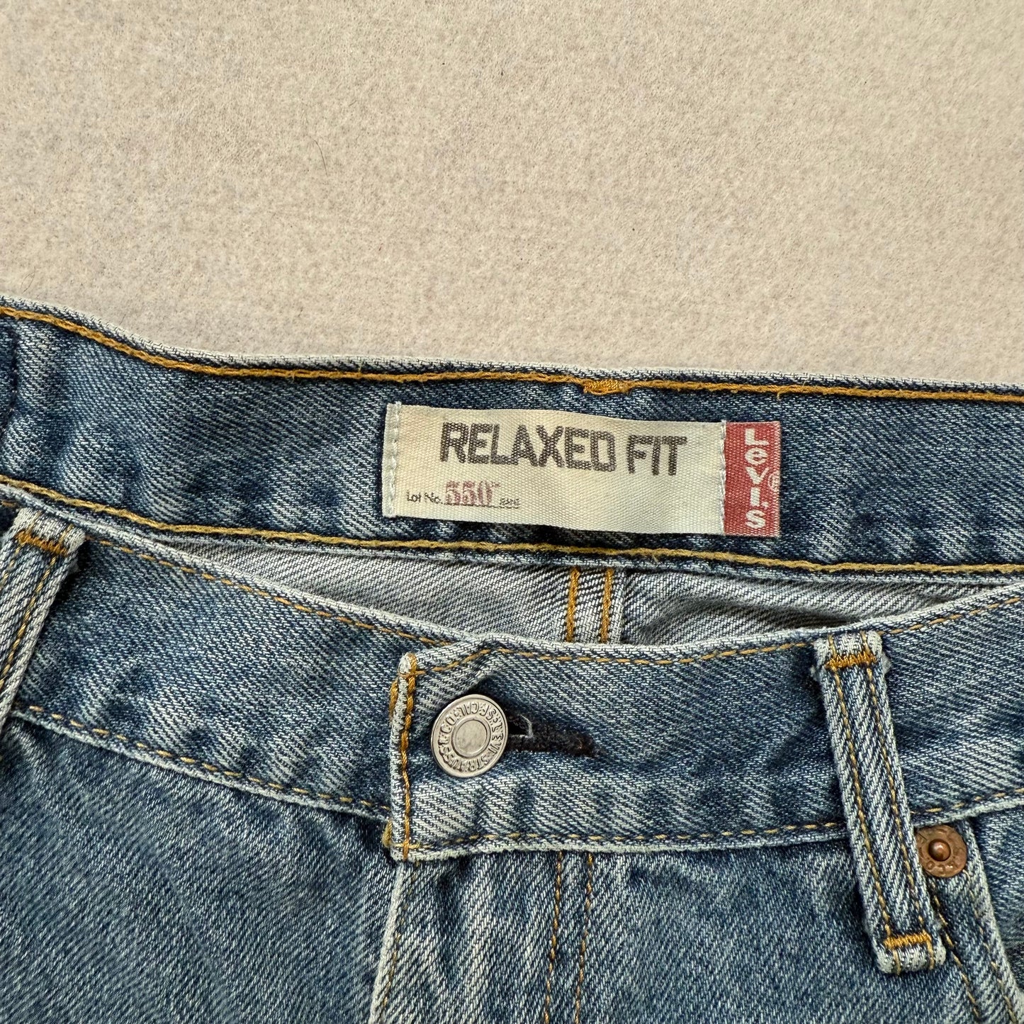 Levi’s 550 Relaxed Fit Blue Denim Jeans Mid Rise Made in Mexico Size 36