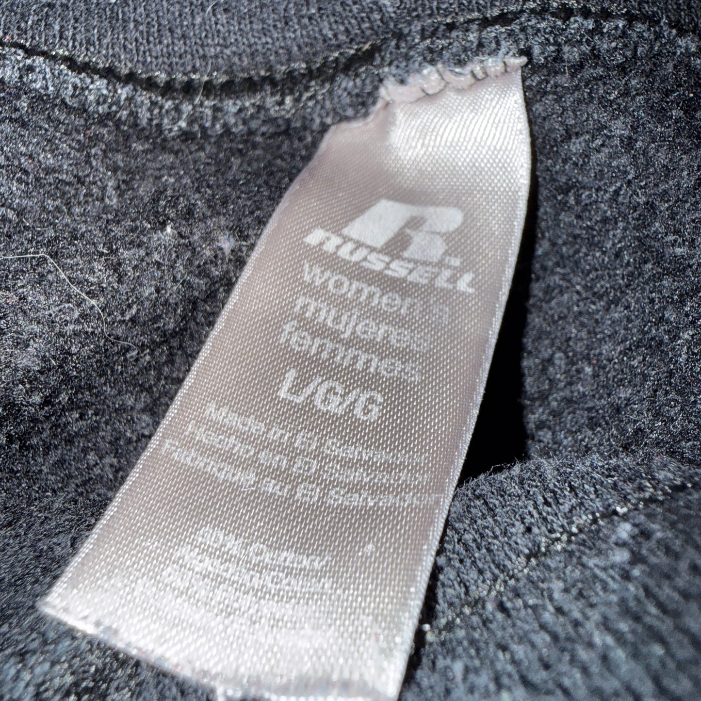Black Russell Women's Black Fleece Athletic Sweatpants Drawstring Pockets Size L